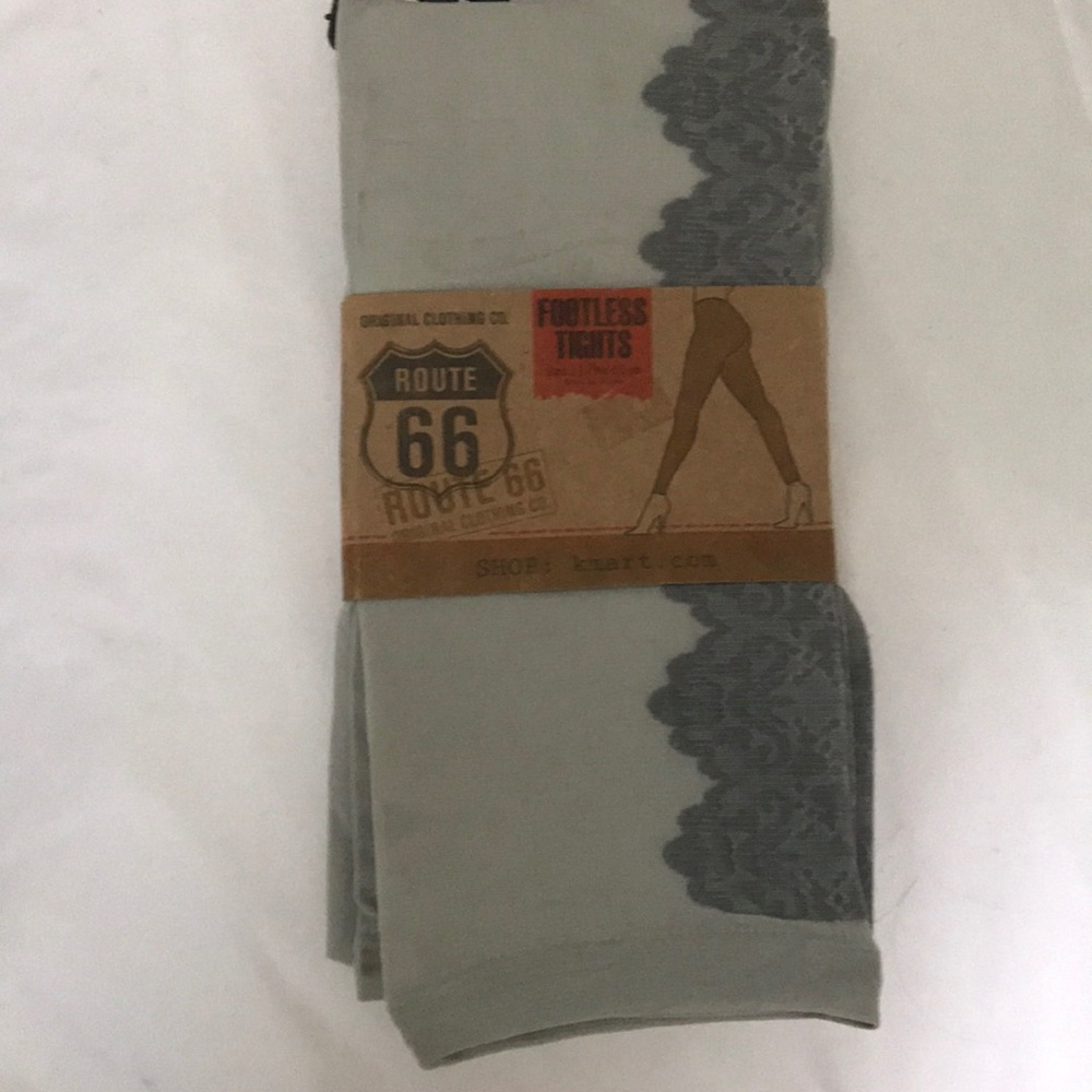 Footless tights with lace detailing
